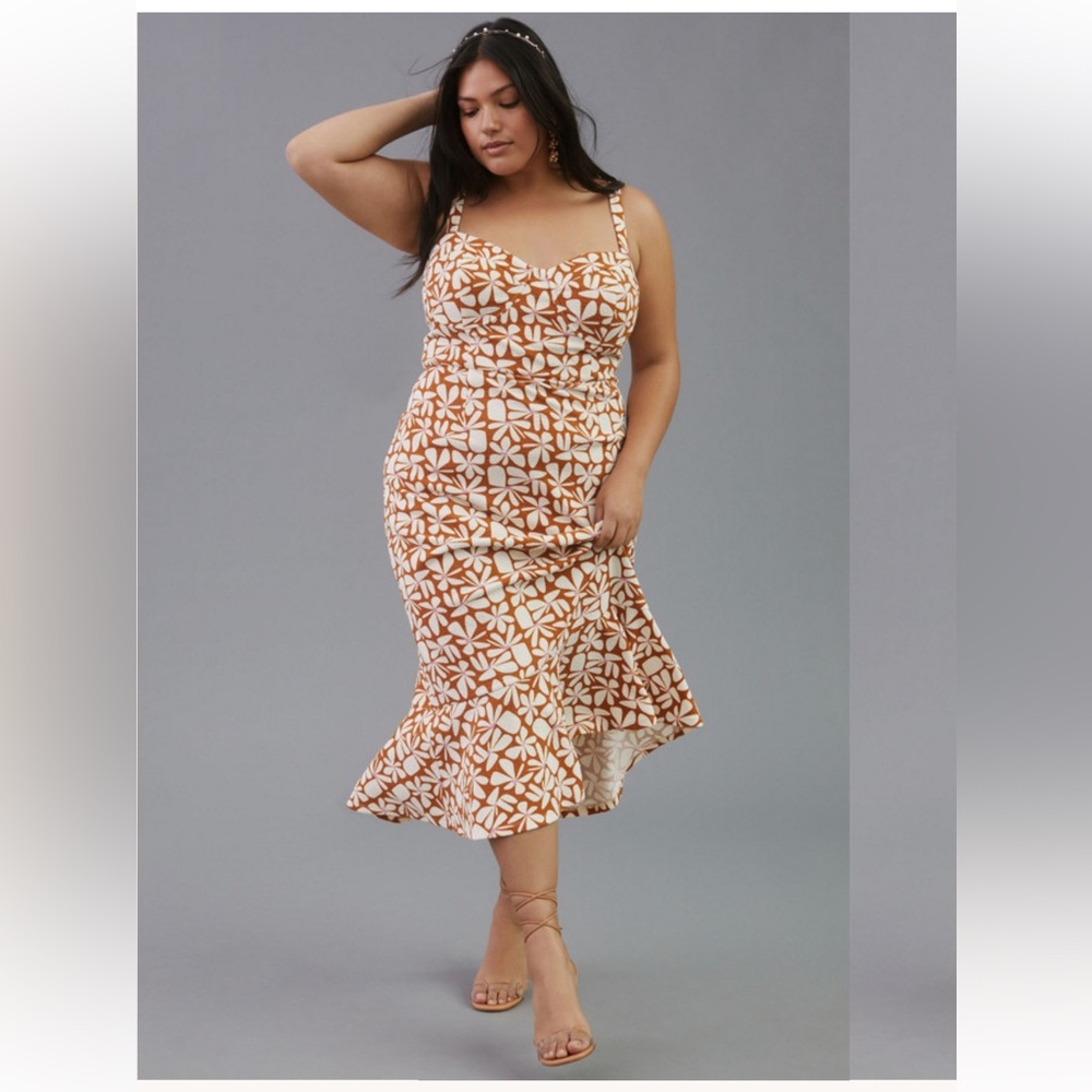 Anthropologie Hutch Floral Slim Midi Dress